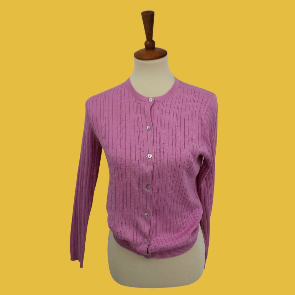 Two Twenty Five Silk Cotton Button Down Cardigan Sweater S